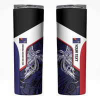 Personalised PNG West New Britain Province Skinny Tumbler Bird of Paradise Tattoo Flag Motif - Polynesian Pride