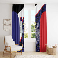 Personalised PNG West New Britain Province Window Curtain Bird of Paradise Tattoo Flag Motif - Polynesian Pride
