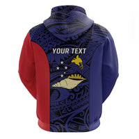 Personalised PNG West New Britain Province Zip Hoodie Bird of Paradise Tattoo Flag Motif - Polynesian Pride