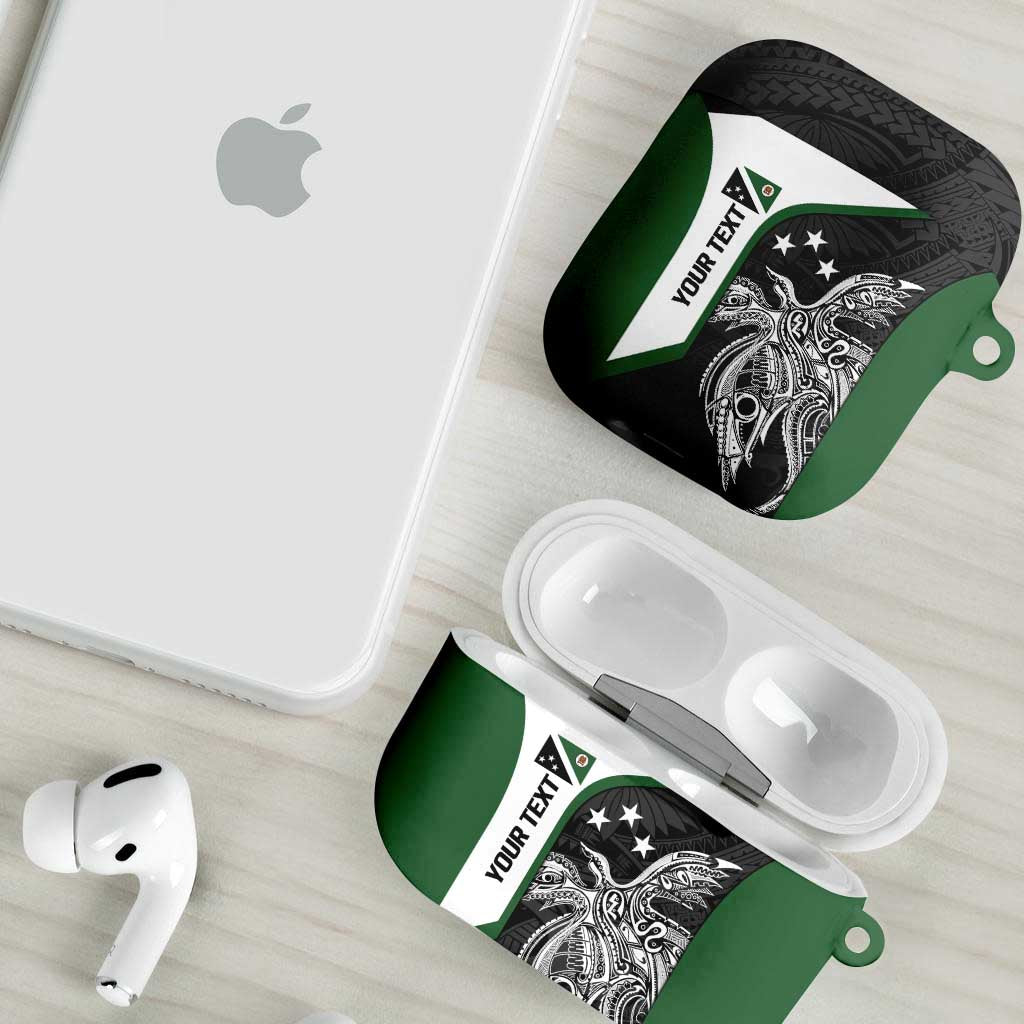 Personalised PNG Western Highlands Province AirPods Case Bird of Paradise Tattoo Flag Motif - Polynesian Pride