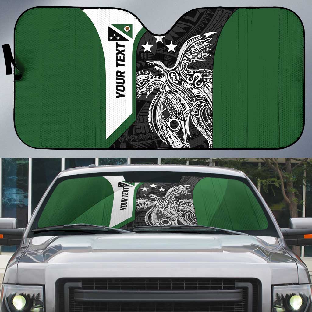 Personalised PNG Western Highlands Province Auto Sun Shade Bird of Paradise Tattoo Flag Motif - Polynesian Pride