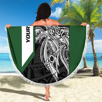 Personalised PNG Western Highlands Province Beach Blanket Bird of Paradise Tattoo Flag Motif - Polynesian Pride