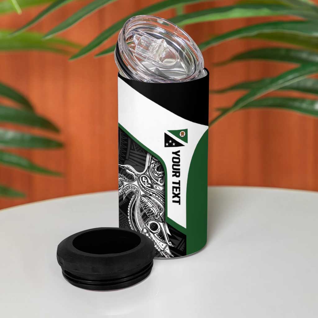 Personalised PNG Western Highlands Province 4 in 1 Can Cooler Tumbler Bird of Paradise Tattoo Flag Motif - Polynesian Pride