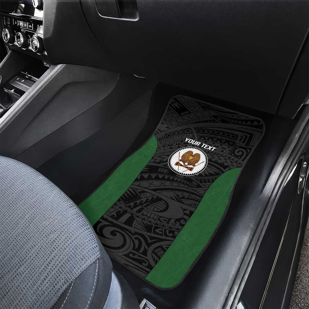 Personalised PNG Western Highlands Province Car Mats Bird of Paradise Tattoo Flag Motif - Polynesian Pride
