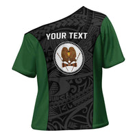 Personalised PNG Western Highlands Province Cross Shoulder Shirt Bird of Paradise Tattoo Flag Motif - Polynesian Pride