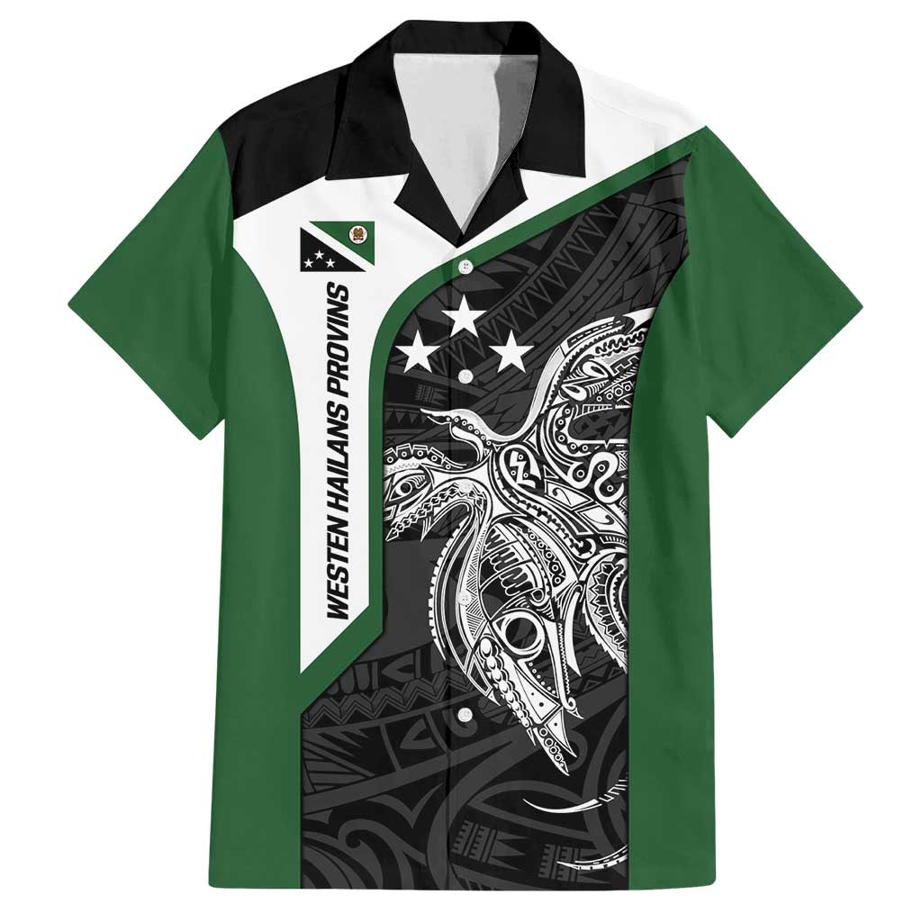 Personalised PNG Western Highlands Province Family Matching Long Sleeve Bodycon Dress and Hawaiian Shirt Bird of Paradise Tattoo Flag Motif - Polynesian Pride