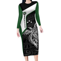 Personalised PNG Western Highlands Province Family Matching Long Sleeve Bodycon Dress and Hawaiian Shirt Bird of Paradise Tattoo Flag Motif - Polynesian Pride