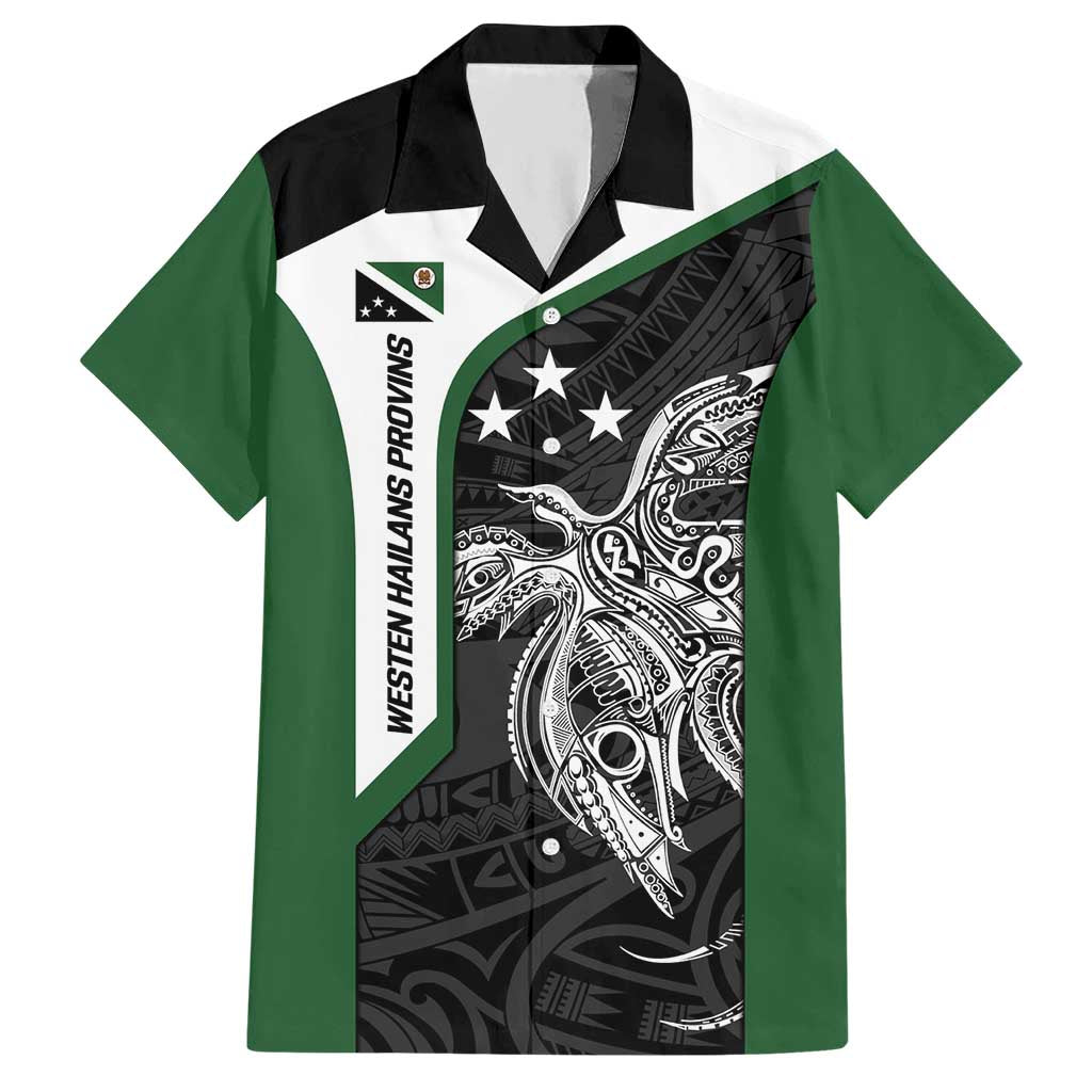 Personalised PNG Western Highlands Province Hawaiian Shirt Bird of Paradise Tattoo Flag Motif - Polynesian Pride