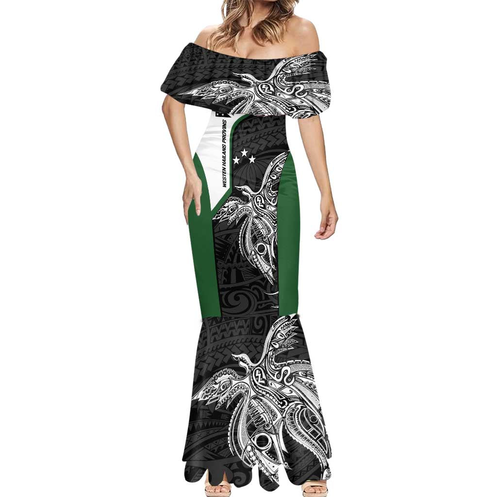Personalised PNG Western Highlands Province Mermaid Dress Bird of Paradise Tattoo Flag Motif - Polynesian Pride