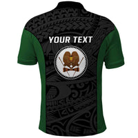 Personalised PNG Western Highlands Province Polo Shirt Bird of Paradise Tattoo Flag Motif - Polynesian Pride