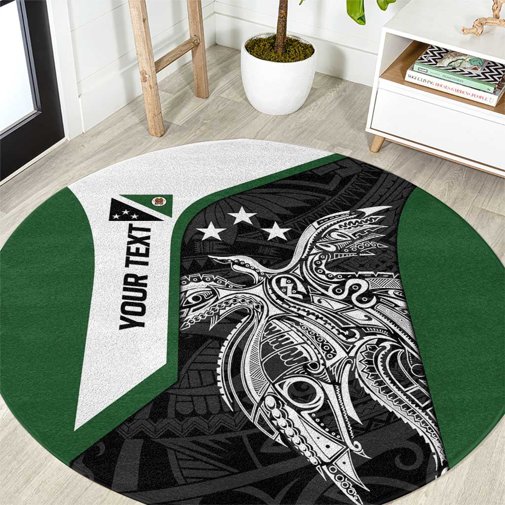 Personalised PNG Western Highlands Province Round Carpet Bird of Paradise Tattoo Flag Motif - Polynesian Pride