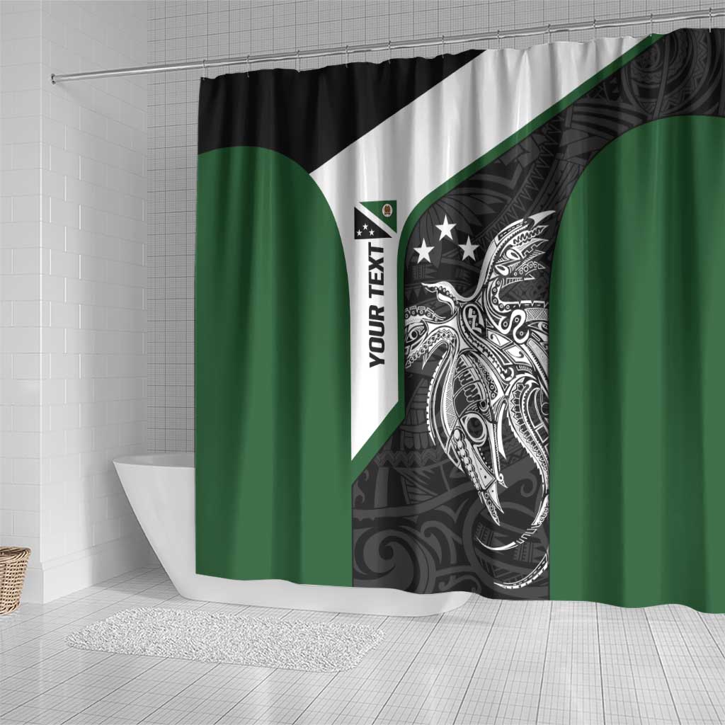 Personalised PNG Western Highlands Province Shower Curtain Bird of Paradise Tattoo Flag Motif - Polynesian Pride