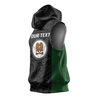 Personalised PNG Western Highlands Province Sleeveless Hoodie Bird of Paradise Tattoo Flag Motif - Polynesian Pride