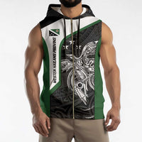 Personalised PNG Western Highlands Province Sleeveless Zip Hoodie Bird of Paradise Tattoo Flag Motif - Polynesian Pride