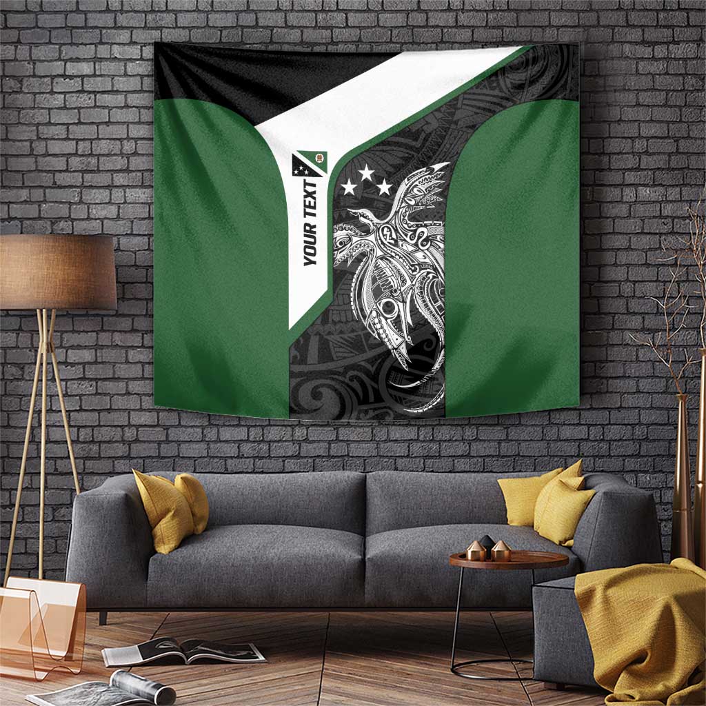 Personalised PNG Western Highlands Province Tapestry Bird of Paradise Tattoo Flag Motif - Polynesian Pride