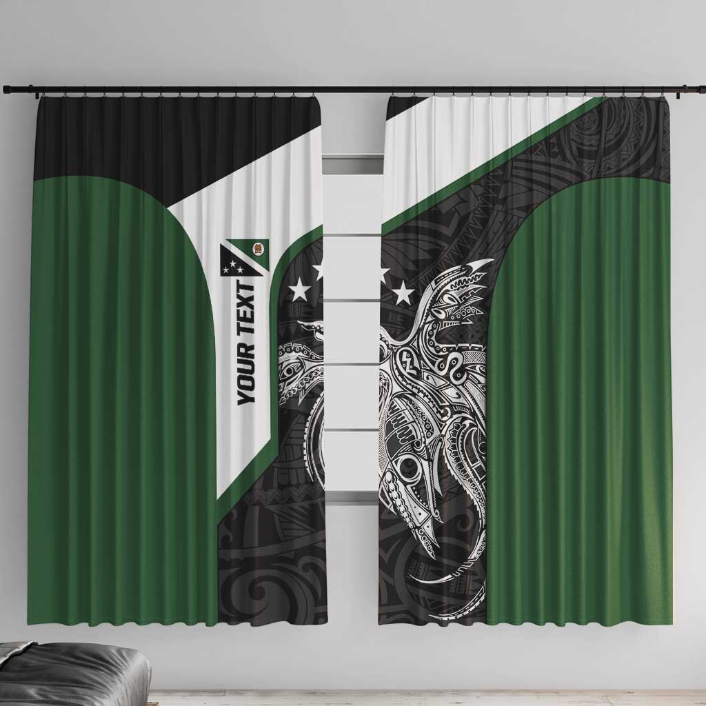 Personalised PNG Western Highlands Province Window Curtain Bird of Paradise Tattoo Flag Motif - Polynesian Pride