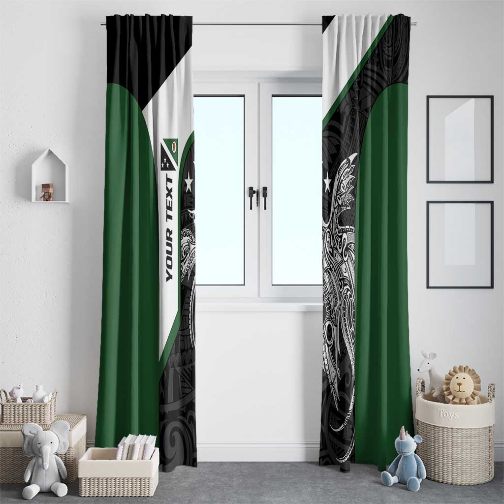 Personalised PNG Western Highlands Province Window Curtain Bird of Paradise Tattoo Flag Motif - Polynesian Pride