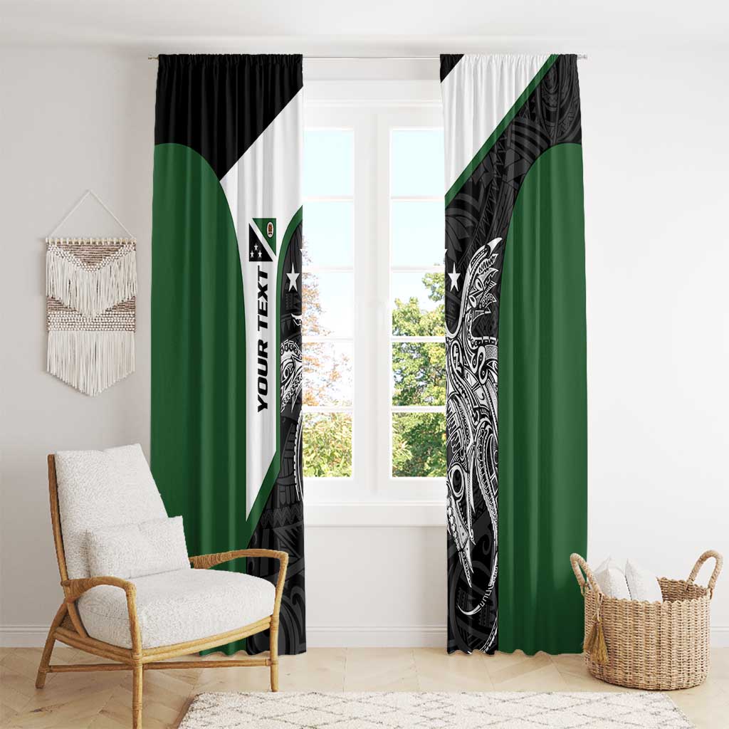 Personalised PNG Western Highlands Province Window Curtain Bird of Paradise Tattoo Flag Motif - Polynesian Pride