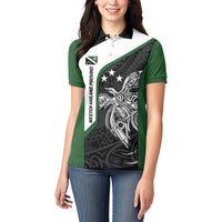 Personalised PNG Western Highlands Province Women Polo Shirt Bird of Paradise Tattoo Flag Motif - Polynesian Pride