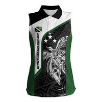 Personalised PNG Western Highlands Province Women Sleeveless Polo Shirt Bird of Paradise Tattoo Flag Motif LT9 Female Green - Polynesian Pride