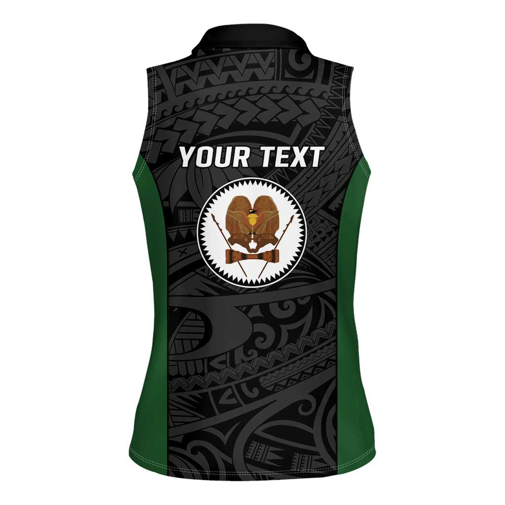 Personalised PNG Western Highlands Province Women Sleeveless Polo Shirt Bird of Paradise Tattoo Flag Motif LT9 - Polynesian Pride