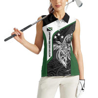 Personalised PNG Western Highlands Province Women Sleeveless Polo Shirt Bird of Paradise Tattoo Flag Motif LT9 - Polynesian Pride