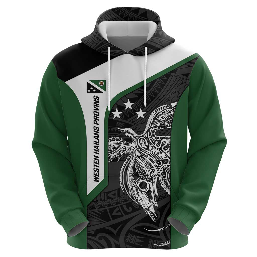 Personalised PNG Western Highlands Province Zip Hoodie Bird of Paradise Tattoo Flag Motif - Polynesian Pride