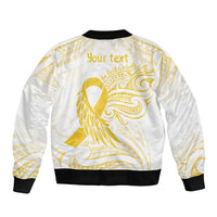 Be Bold Go Gold Polyneisan Ribbon Childhood Personalised Bomber Jacket