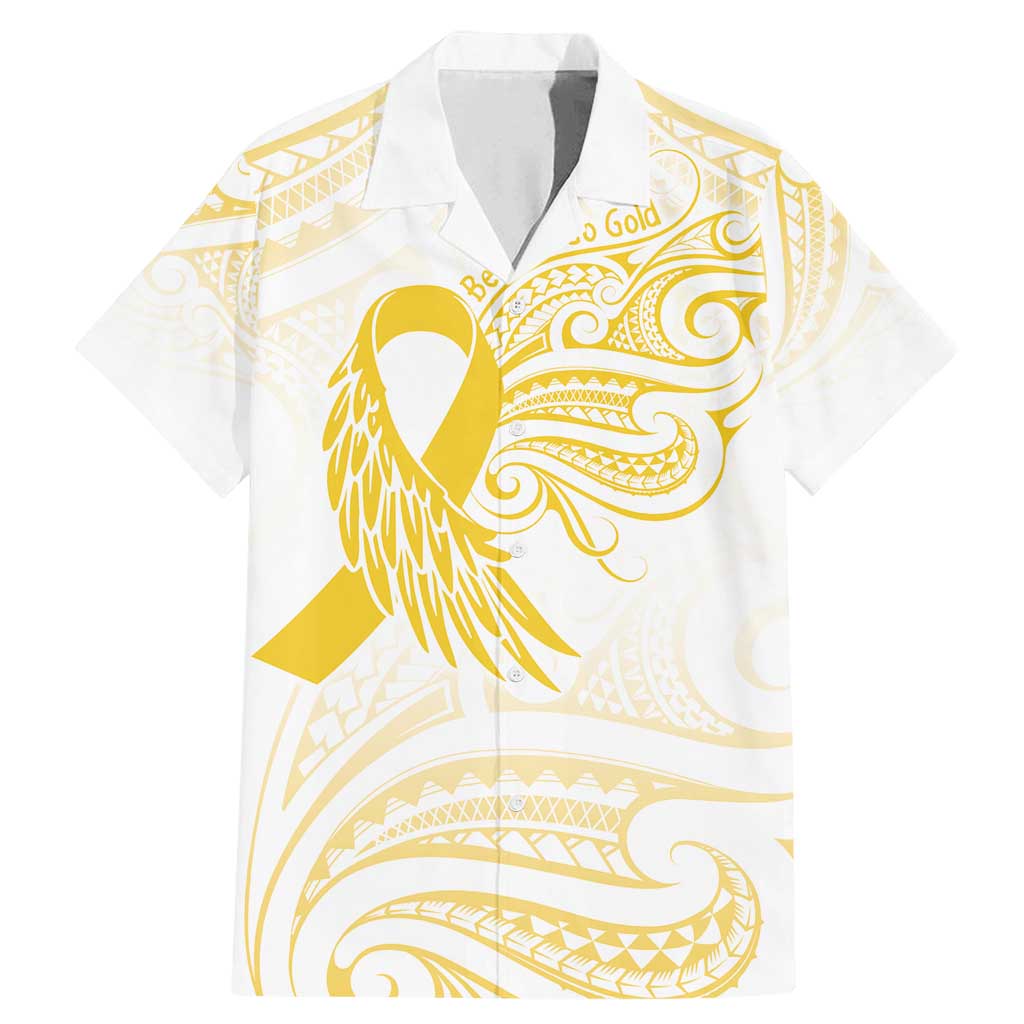 Be Bold Go Gold Polyneisan Ribbon Childhood Personalised Family Matching Mermaid Dress and Hawaiian Shirt