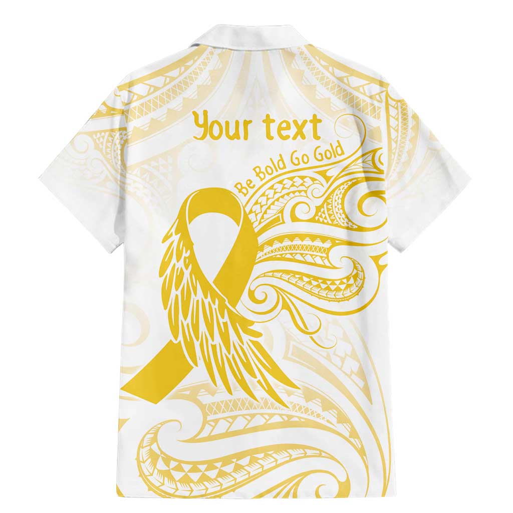Be Bold Go Gold Polyneisan Ribbon Childhood Personalised Family Matching Mermaid Dress and Hawaiian Shirt
