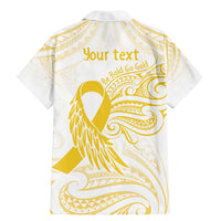 Be Bold Go Gold Polyneisan Ribbon Childhood Personalised Family Matching Mermaid Dress and Hawaiian Shirt