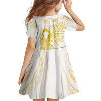 Be Bold Go Gold Polyneisan Ribbon Childhood Personalised Family Matching Tank Maxi Dress and Hawaiian Shirt