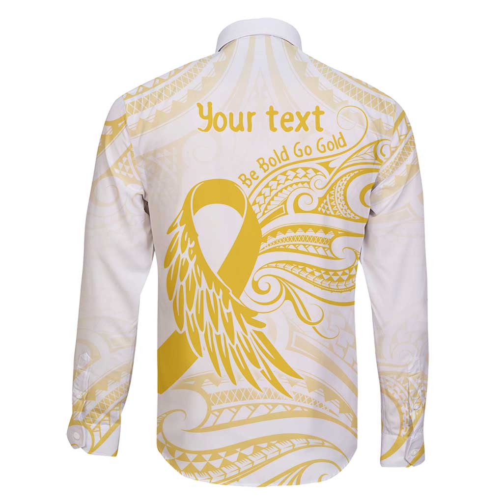 Be Bold Go Gold Polyneisan Ribbon Childhood Personalised Family Matching Tank Maxi Dress and Hawaiian Shirt