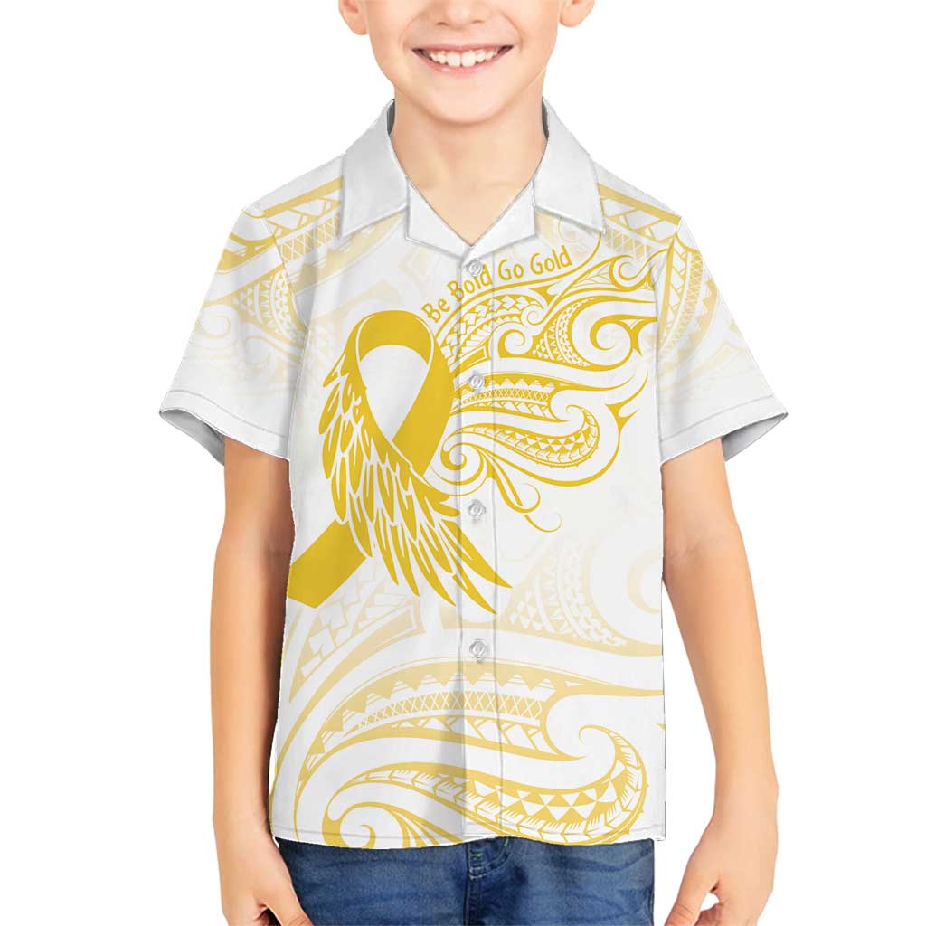Be Bold Go Gold Polyneisan Ribbon Childhood Personalised Family Matching Tank Maxi Dress and Hawaiian Shirt