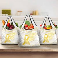 Be Bold Go Gold Polyneisan Ribbon Childhood Personalised Grocery Bag