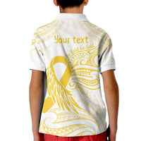 Be Bold Go Gold Polyneisan Ribbon Childhood Personalised Kid Polo Shirt LT9 - Polynesian Pride