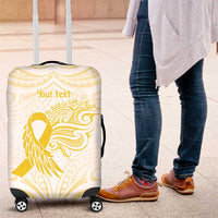 Be Bold Go Gold Polyneisan Ribbon Childhood Personalised Luggage Cover LT9 Gold - Polynesian Pride