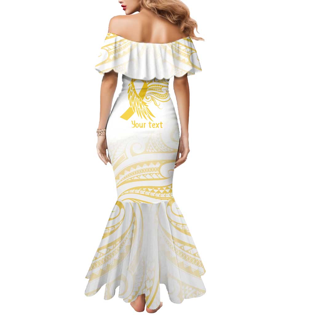 Be Bold Go Gold Polyneisan Ribbon Childhood Personalised Mermaid Dress