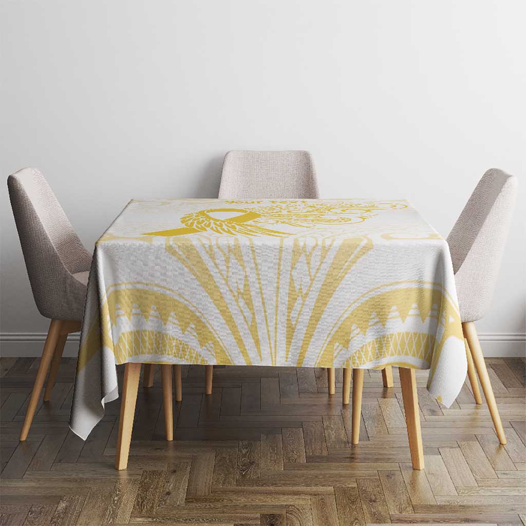 Be Bold Go Gold Polyneisan Ribbon Childhood Personalised Tablecloth
