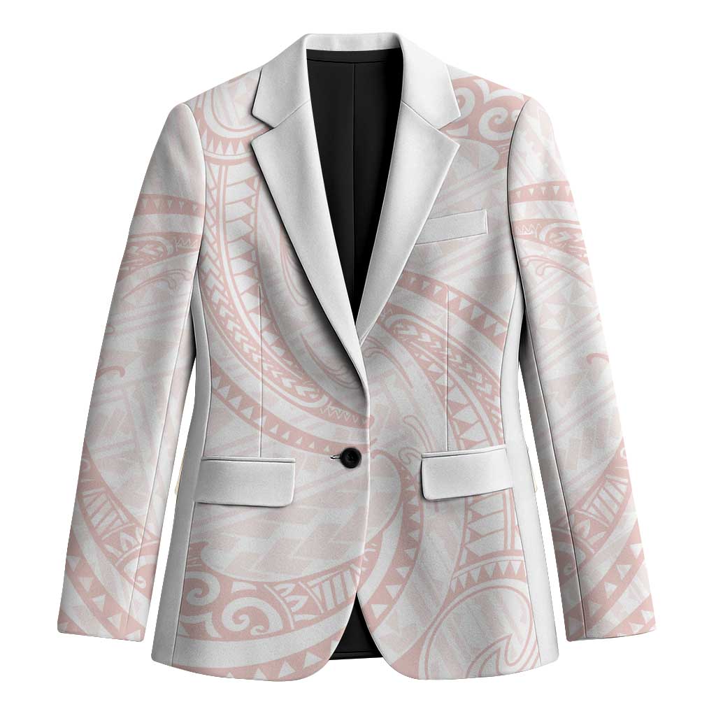 White Sunday Lotu Tamaiti Blazer Polynesian Wave Pastel Blush - Polynesian Pride