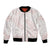 White Sunday Lotu Tamaiti Bomber Jacket Polynesian Wave Pastel Blush - Polynesian Pride