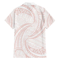 White Sunday Lotu Tamaiti Hawaiian Shirt Polynesian Wave Pastel Blush - Polynesian Pride