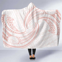 White Sunday Lotu Tamaiti Hooded Blanket Polynesian Wave Pastel Blush LT9 One Size Blush - Polynesian Pride