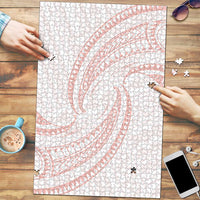 White Sunday Lotu Tamaiti Puzzle Polynesian Wave Pastel Blush - Polynesian Pride