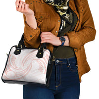 White Sunday Lotu Tamaiti Shoulder Handbag Polynesian Wave Pastel Blush - Polynesian Pride