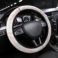 White Sunday Lotu Tamaiti Steering Wheel Cover Polynesian Wave Pastel Blush LT9 Universal Fit Blush - Polynesian Pride