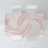 White Sunday Lotu Tamaiti Tablecloth Polynesian Wave Pastel Blush - Polynesian Pride