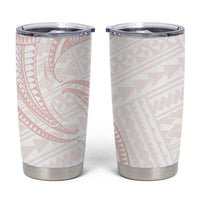 White Sunday Lotu Tamaiti Tumbler Cup Polynesian Wave Pastel Blush - Polynesian Pride