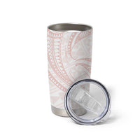 White Sunday Lotu Tamaiti Tumbler Cup Polynesian Wave Pastel Blush - Polynesian Pride