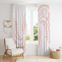 White Sunday Lotu Tamaiti Window Curtain Polynesian Wave Pastel Blush - Polynesian Pride